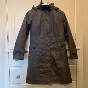Eddie Bauer Girl On the Go Insulated Trench  Rain Coat PXS Gray Removable Liner